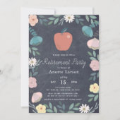 Invitation Floral Apple Chalkboard Professeur Retraite (Devant)