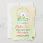 Invitation Floral aquarelle élégante douche nuptiale (Devant)