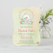 Invitation Floral aquarelle élégante douche nuptiale (Debout devant)