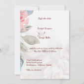 Invitation Floral aquarelle fleur sauvage rose sûr date (Devant)