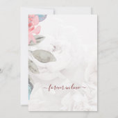 Invitation Floral aquarelle fleur sauvage rose sûr date (Dos)