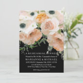 Invitation Floral Aquarelle moderne Moody Black Blush Peach (Debout devant)