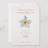 Invitation Floral Aquarelle Plumeria Terracotta Mariage (Devant)
