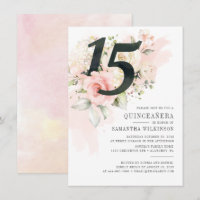 Floral Aquarelle Quinceanera 15ème anniversaire