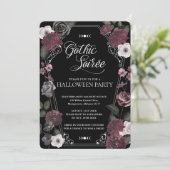 Invitation Floral Aquarelle Soirée gothique Halloween (Debout devant)