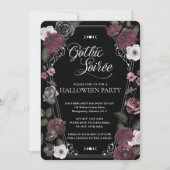 Invitation Floral Aquarelle Soirée gothique Halloween (Devant)