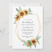 Invitation Floral Aquarelle tournesol Mariage de verdure (Devant)