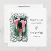 Invitation *~* Floral AR12 LILY PHOTO RSVP + QR Mariage (Devant / Derrière)