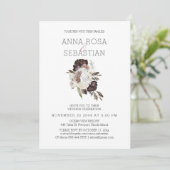 Invitation *~* Floral AR15 MARIAGE BURGUNDY Rose RSVP + (Debout devant)