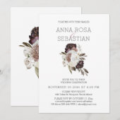 Invitation *~* Floral AR15 MARIAGE BURGUNDY Rose RSVP + (Devant / Derrière)
