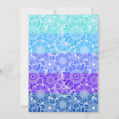 Invitation Floral Arc bleu arc en ciel Arc Photo Anniversaire (Dos)