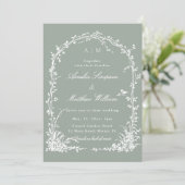 Invitation Floral Arch Garden Sage Green All in One Wedding   (Debout devant)