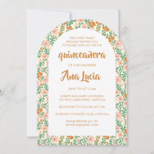 Invitation Floral Arch Motif CUSTOMPhoto Quinceañera