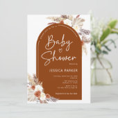 Invitation Floral Arch Terracotta Boho Baby shower photo (Debout devant)