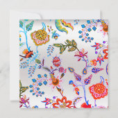Invitation Floral Argent Oriental Printemps Chinoiserie Été (Dos)