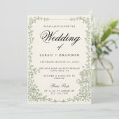 Invitation Floral Art Nouveau–Inspired Wedding Stationery (Debout devant)