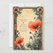 Invitation Floral Art Nouveau Mariage de pavot (Devant)