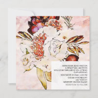 *~* Floral artistique AR15 QR RSVP MARIAGE Bourgog
