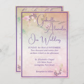 Invitation Floral au-dessus des nuages QR Code Mariage (Devant / Derrière)