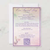 Invitation Floral au-dessus des nuages QR Code Mariage (Dos)