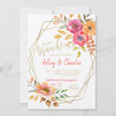 Invitation Floral Automne Aquarelle Brunch Wedding shower (Devant)