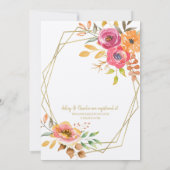 Invitation Floral Automne Aquarelle Brunch Wedding shower (Dos)