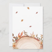 Invitation Floral Automne Citrouille Baby shower de bois (Dos)