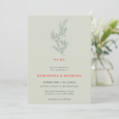 Invitation Floral Automne Vert Rouge Boho Indie Botanique nou (Debout devant)