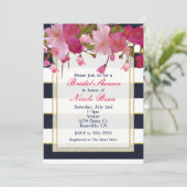 Invitation Floral avec Parties scintillant or Faux Fête des m (Debout devant)