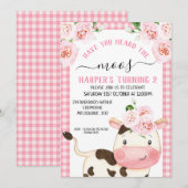 Invitation Floral Avez-Vous Entendu L'Anniversaire De Moos (Devant / Derrière)