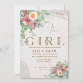 Invitation Floral Baby Girl Douche (Devant)