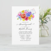 Invitation Floral Baby shower de Fiesta mexicaine par courrie (Debout devant)