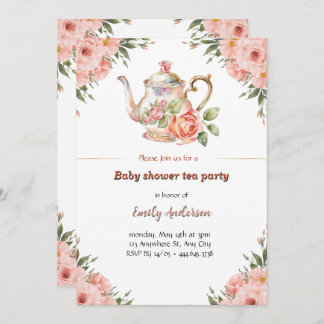 Invitation Floral Baby shower Tea Party
