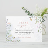 Invitation Floral Baby Shower Thank You Card (Debout devant)