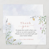 Invitation Floral Baby Shower Thank You Card (Devant / Derrière)
