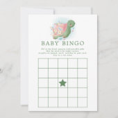 Invitation Floral Baby shower Tortue de mer Jeu de Bingo (Devant)