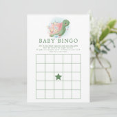 Invitation Floral Baby shower Tortue de mer Jeu de Bingo (Debout devant)