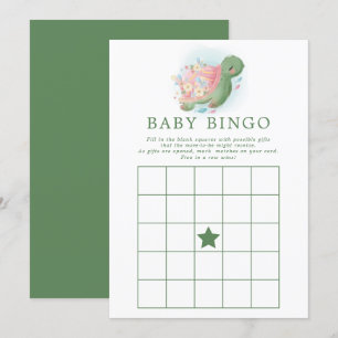 Invitation Floral Baby shower Tortue de mer Jeu de Bingo