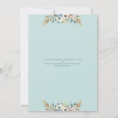 Invitation Floral Baby shower virtuel Marine Blue Turquoise G (Dos)
