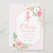 Invitation Floral Ballerina Anniversaire Frappe d'Invitation (Devant)