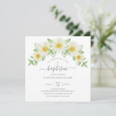 Invitation Floral Baptism Rose Fraîche (Debout devant)