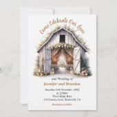 Invitation Floral Barnyard Mariage (Devant)