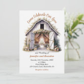 Invitation Floral Barnyard Mariage (Debout devant)