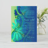Invitation Floral bat mitzvah bleu et Aqua (Debout devant)