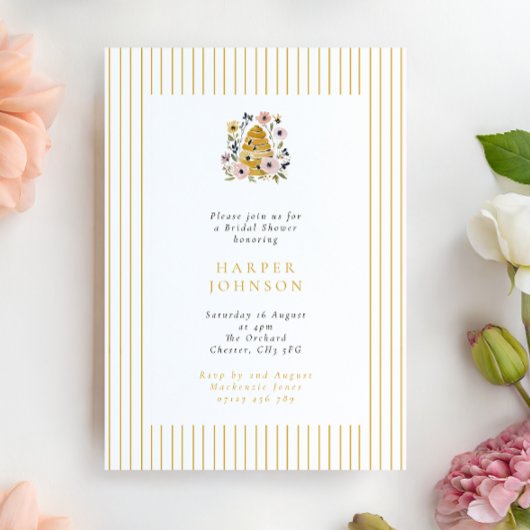 Invitation Floral Beehive She Found Her Honey Bridal Shower