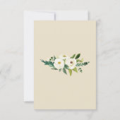 Invitation Floral Beige Blanc Vert Élégant Détails Crest (Dos)