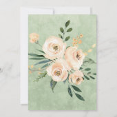 Invitation Floral Beige Blush Rose Gold Sage Green Mariage (Dos)