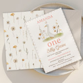 Invitation Floral Beige Rustique Une oie Silly 1er anniversai