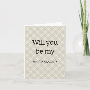 Invitation Floral Beige "Serez-Vous Ma Servante D'Accueil ?"