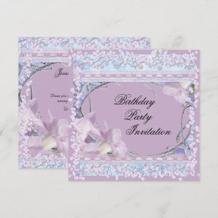 Invitation Floral & Bijoux Décoré Anniversaire